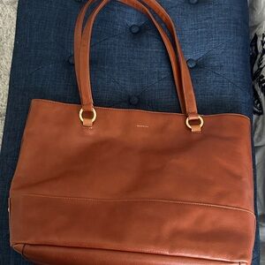 Hammitt Cognac Leather Hobo Tote with Gold Hardware